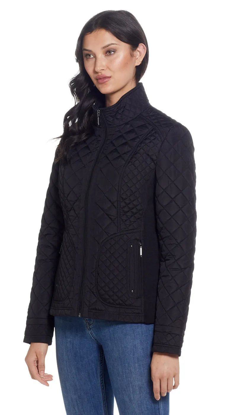 QUILTED JACKET WITH SIDE STRETCH