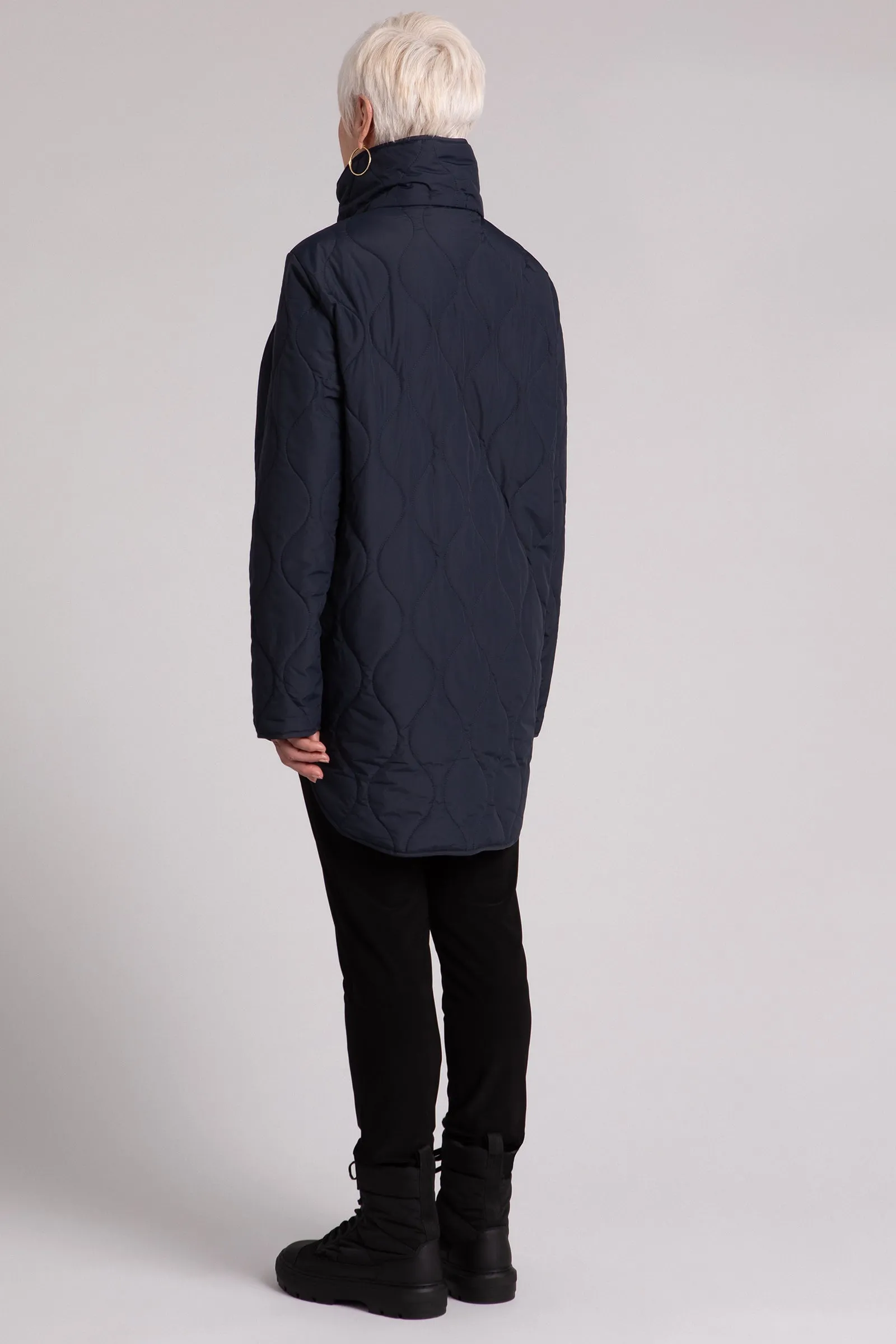 Quilted Shirt Jacket | Navy