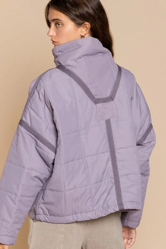 Quilted With Zipper Closure Jacket