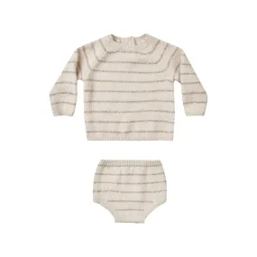 QUINCY MAE - Bailey Knit Set | Heathered Oat Stripe