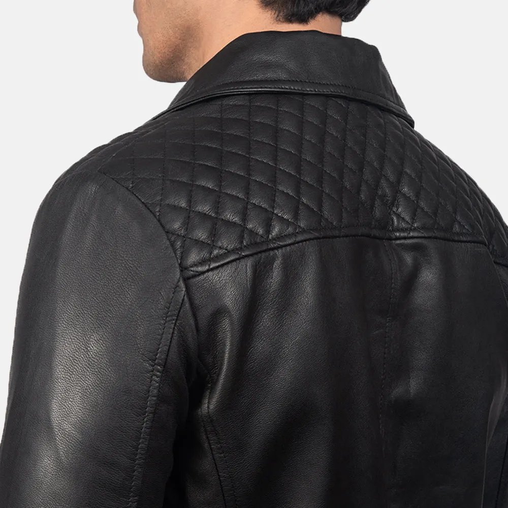 Raiden Black Leather Biker Jacket