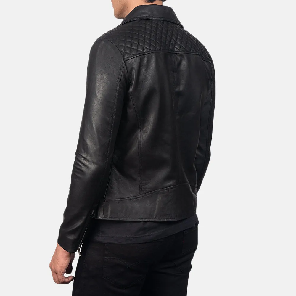 Raiden Black Leather Biker Jacket