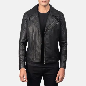 Raiden Black Leather Biker Jacket