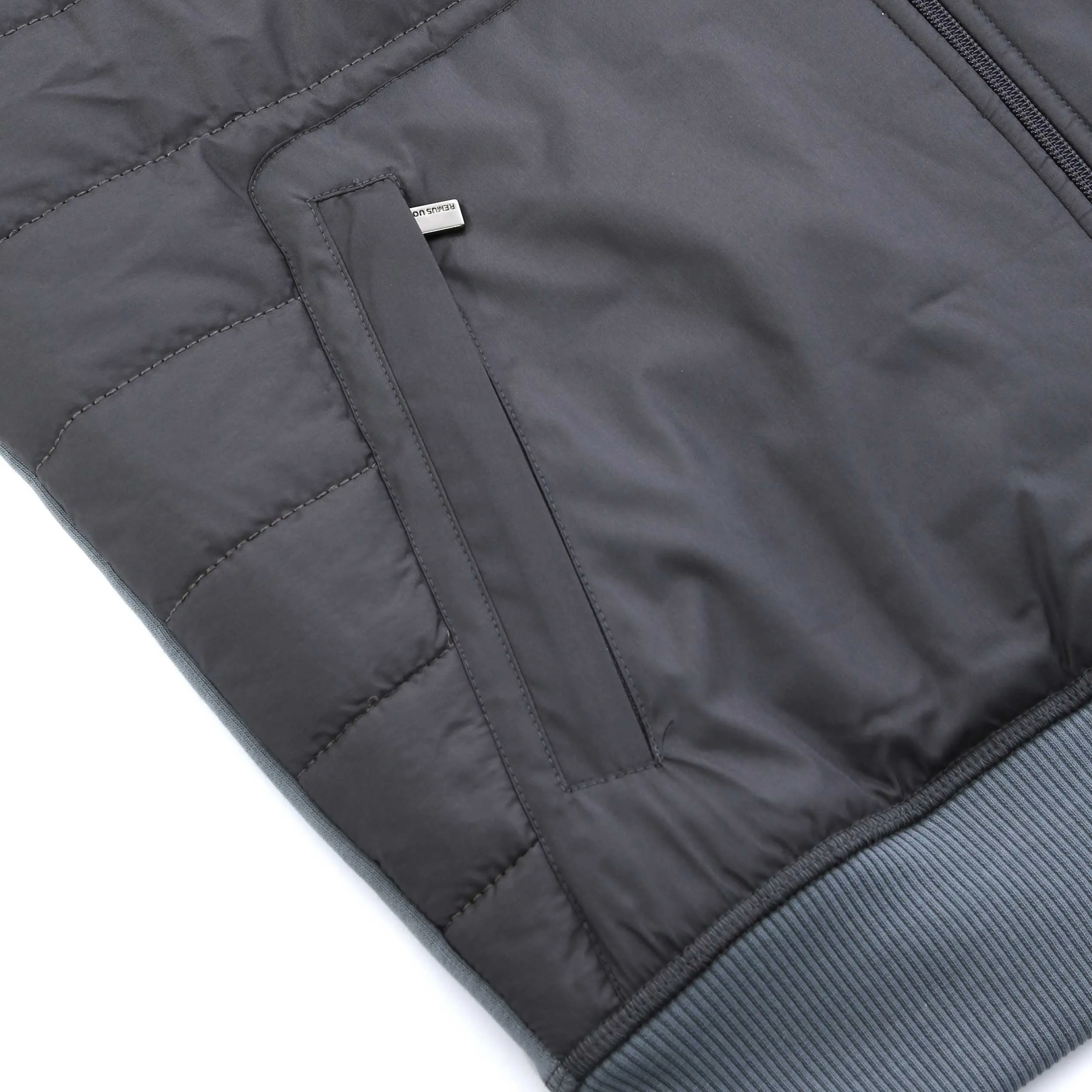 Remus Uomo Panel Zip Thru Hybrid Jacket in Dove Grey