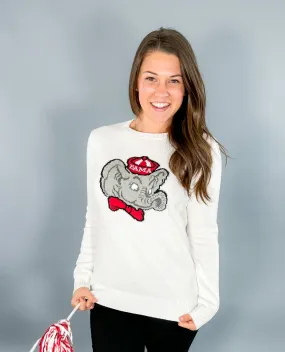 Roll Tide Elephant White Sweater