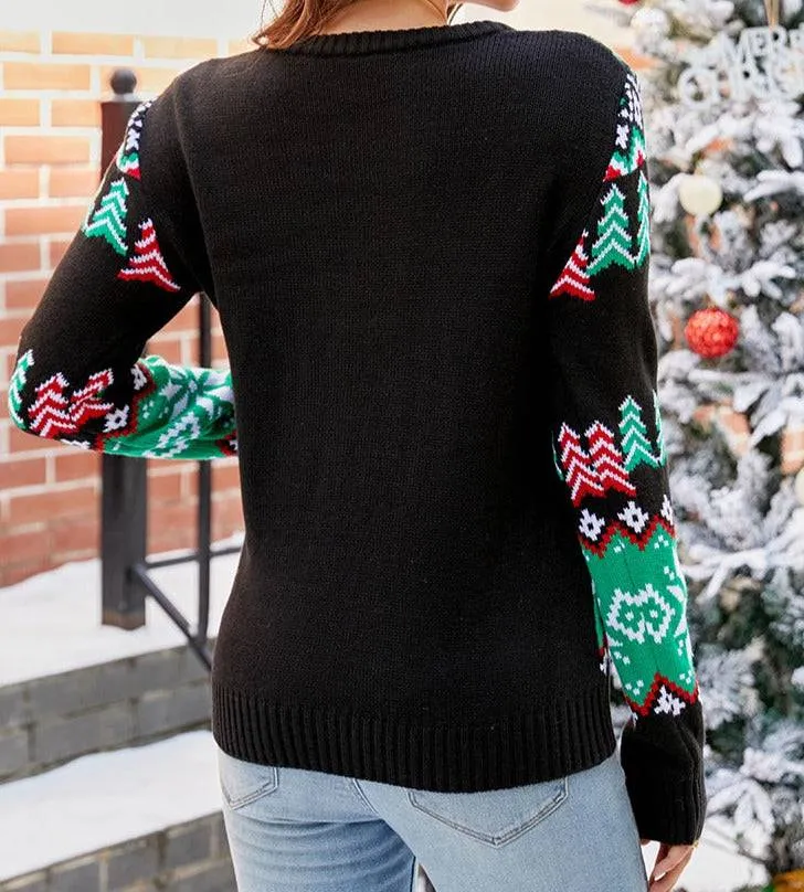 Rosalie Christmas Geometric TREX Pattern Sweater