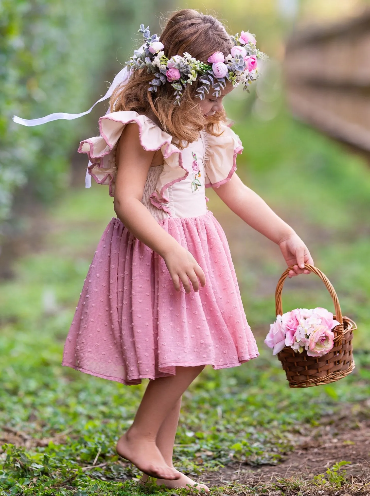 Roses Are Pink Swiss Tulle Dress