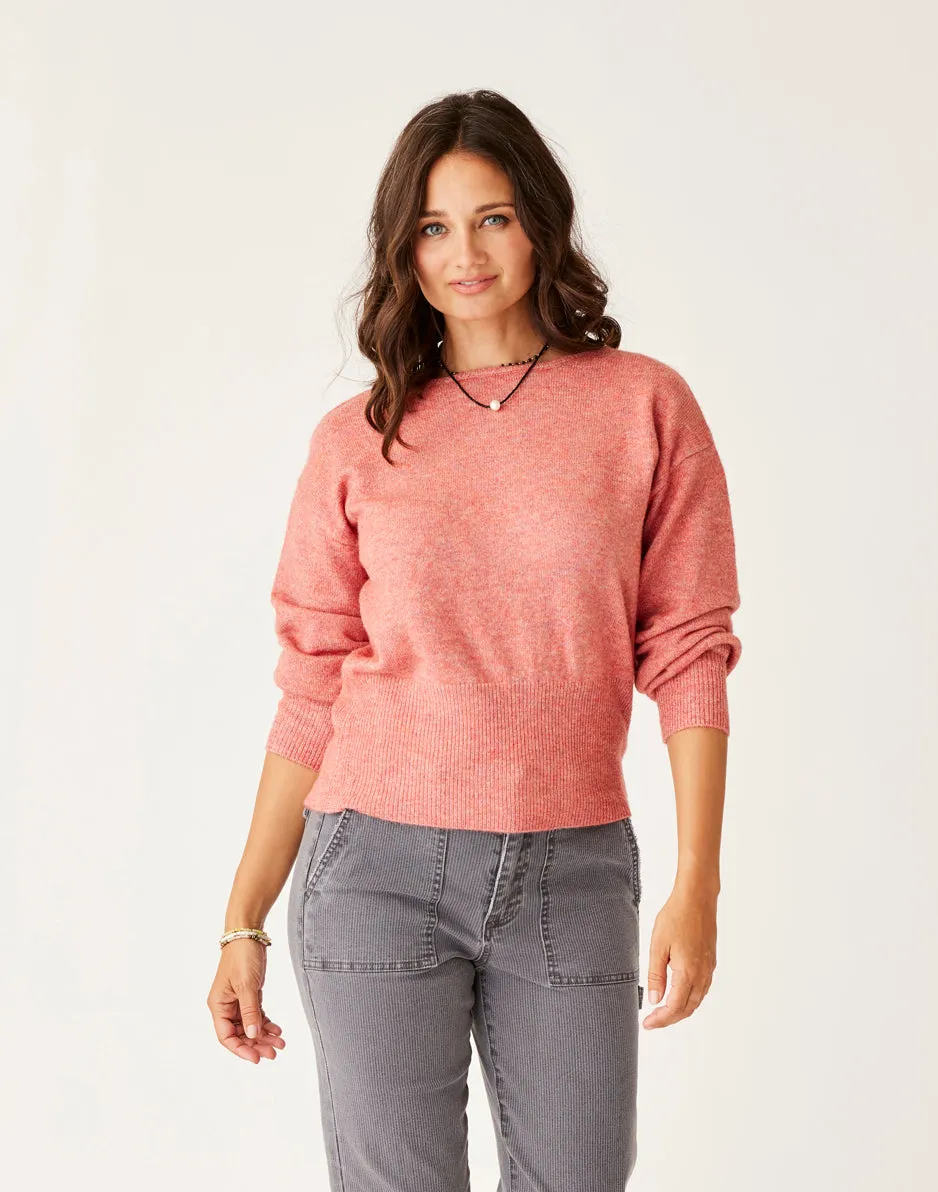 Ruth Reversible Fuzzy Sweater: Henna Heather