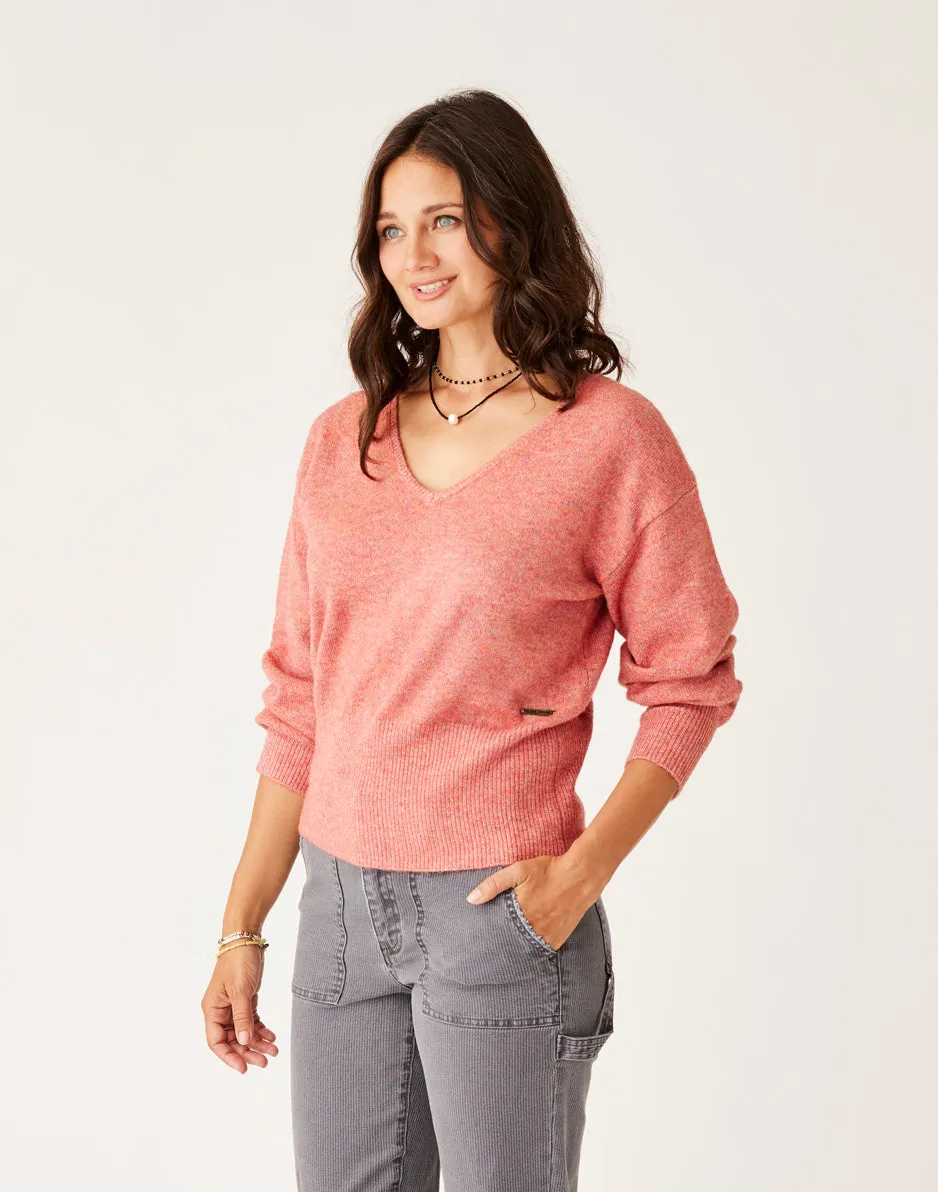 Ruth Reversible Fuzzy Sweater: Henna Heather