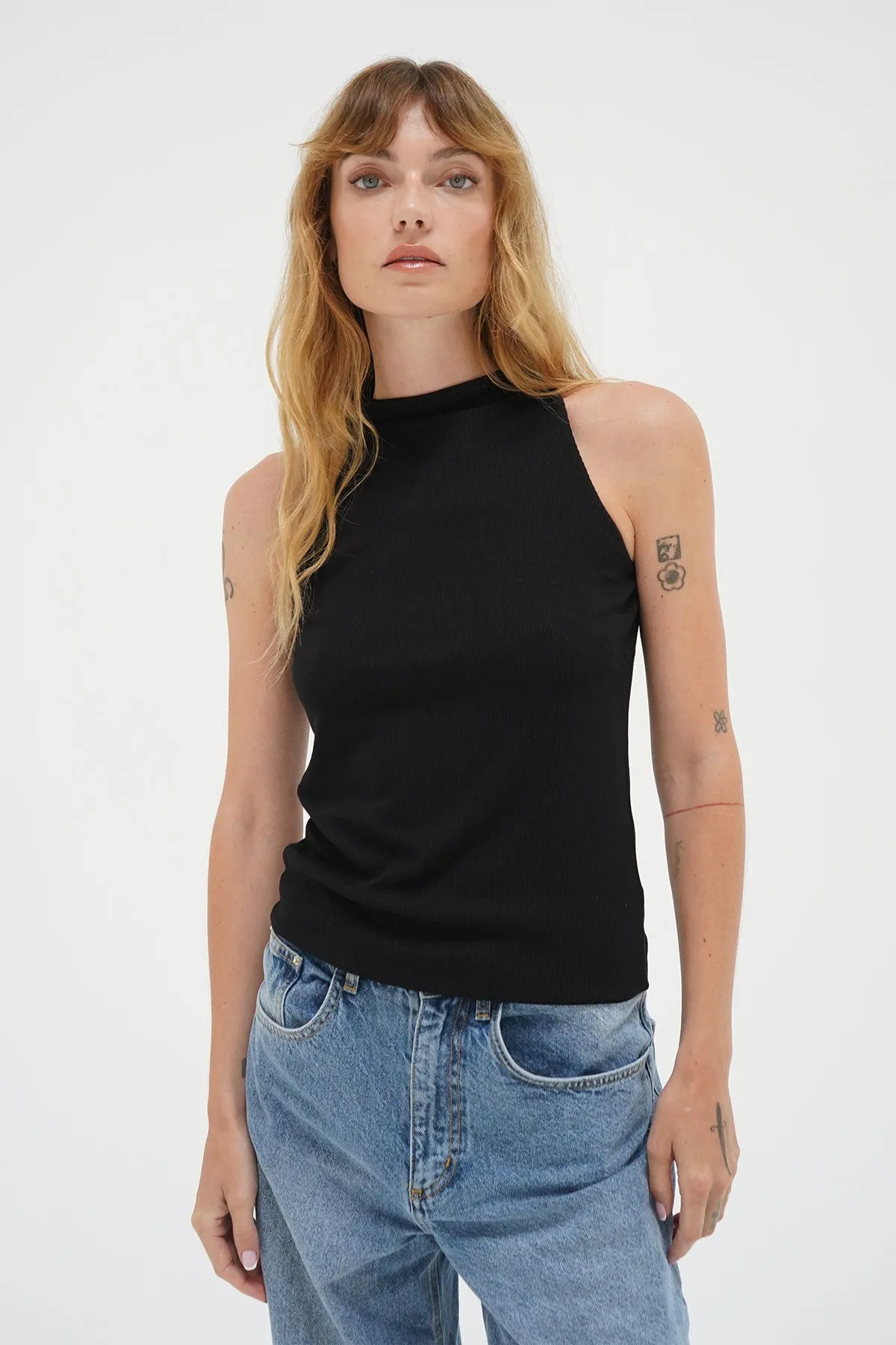 Sabine Double Layer Tank - Black