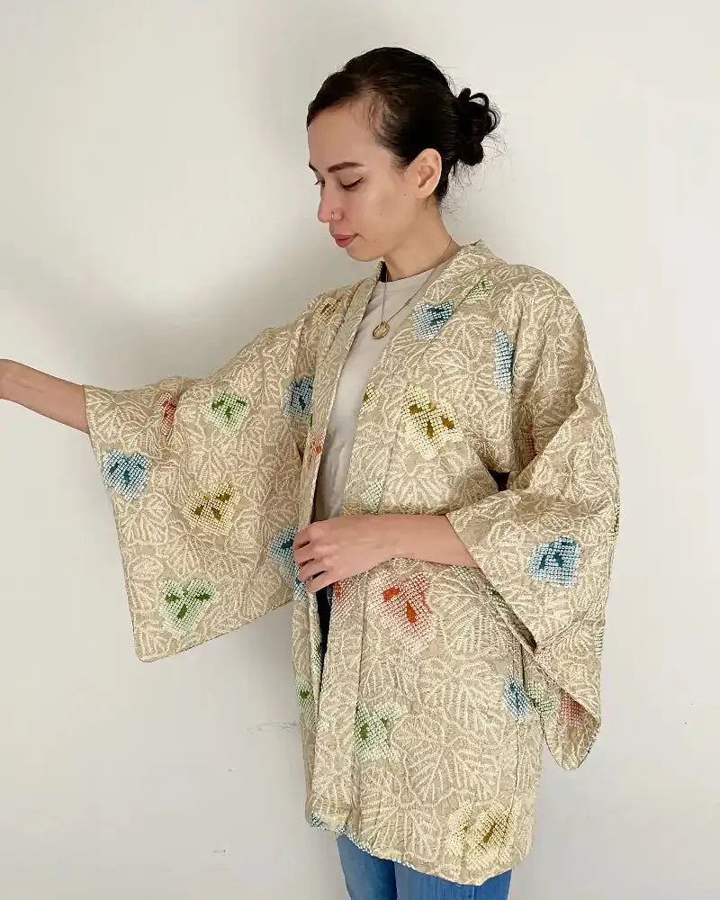 Shiny Grape Leaves Haori Kimono Jacket Haori Kimono Jacket