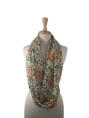 SIS-05 - Infinity Silk Scarf with Mixed Animal Print