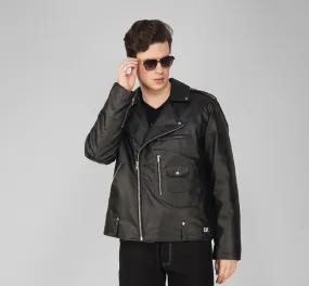 SLAY. Men's Black Faux Leather Jacket