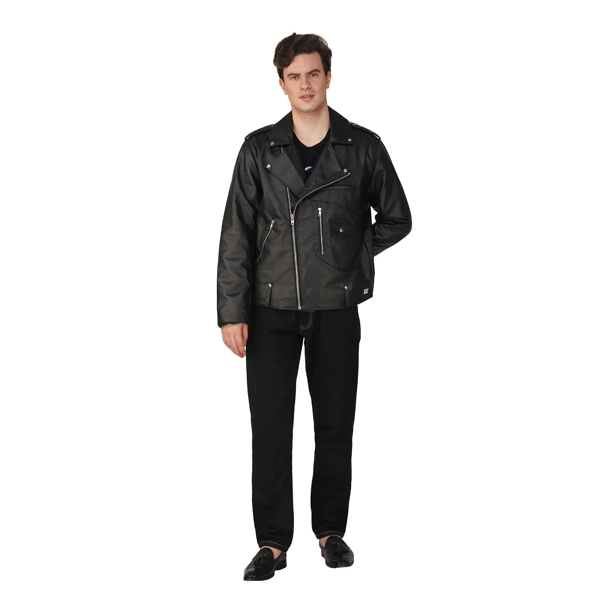 SLAY. Men's Black Faux Leather Jacket