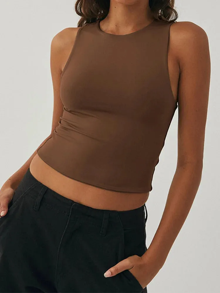 Sleeveless Racerback Crop Top