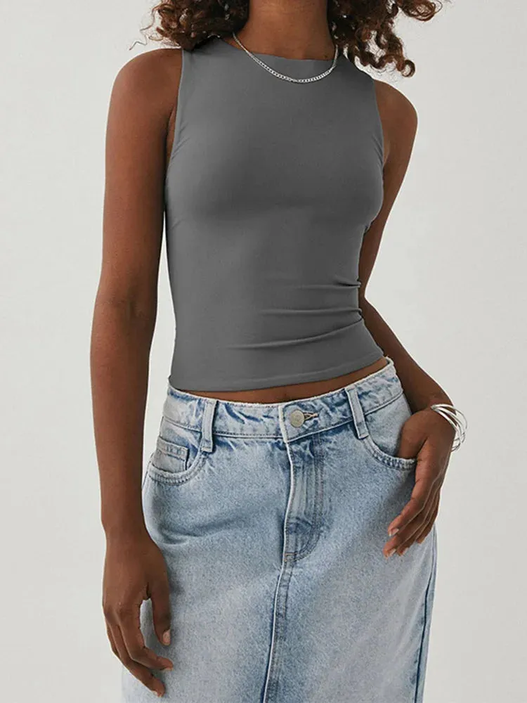 Sleeveless Racerback Crop Top