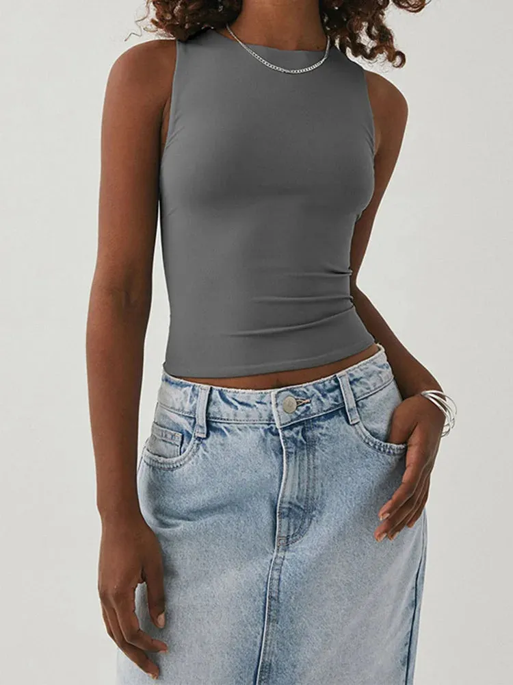 Sleeveless Racerback Crop Top