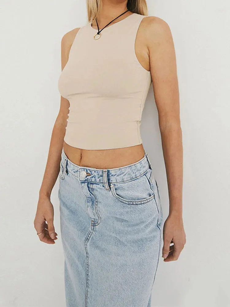 Sleeveless Racerback Crop Top