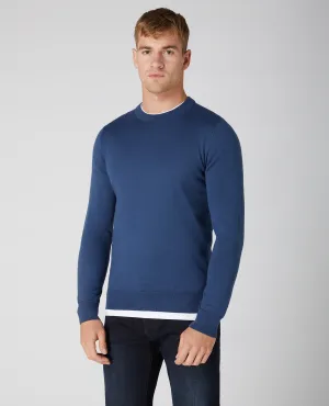 Slim Fit Merino Wool-Blend Crew Neck Sweater