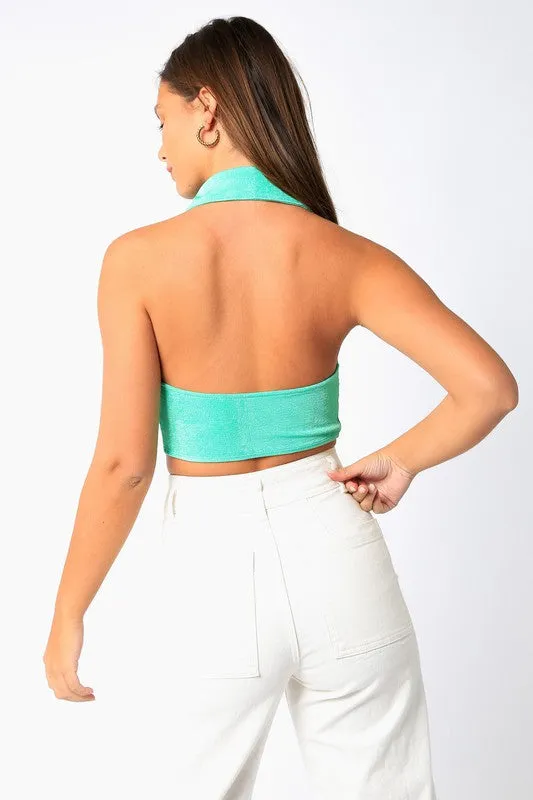 Slinky Halter Crop Top