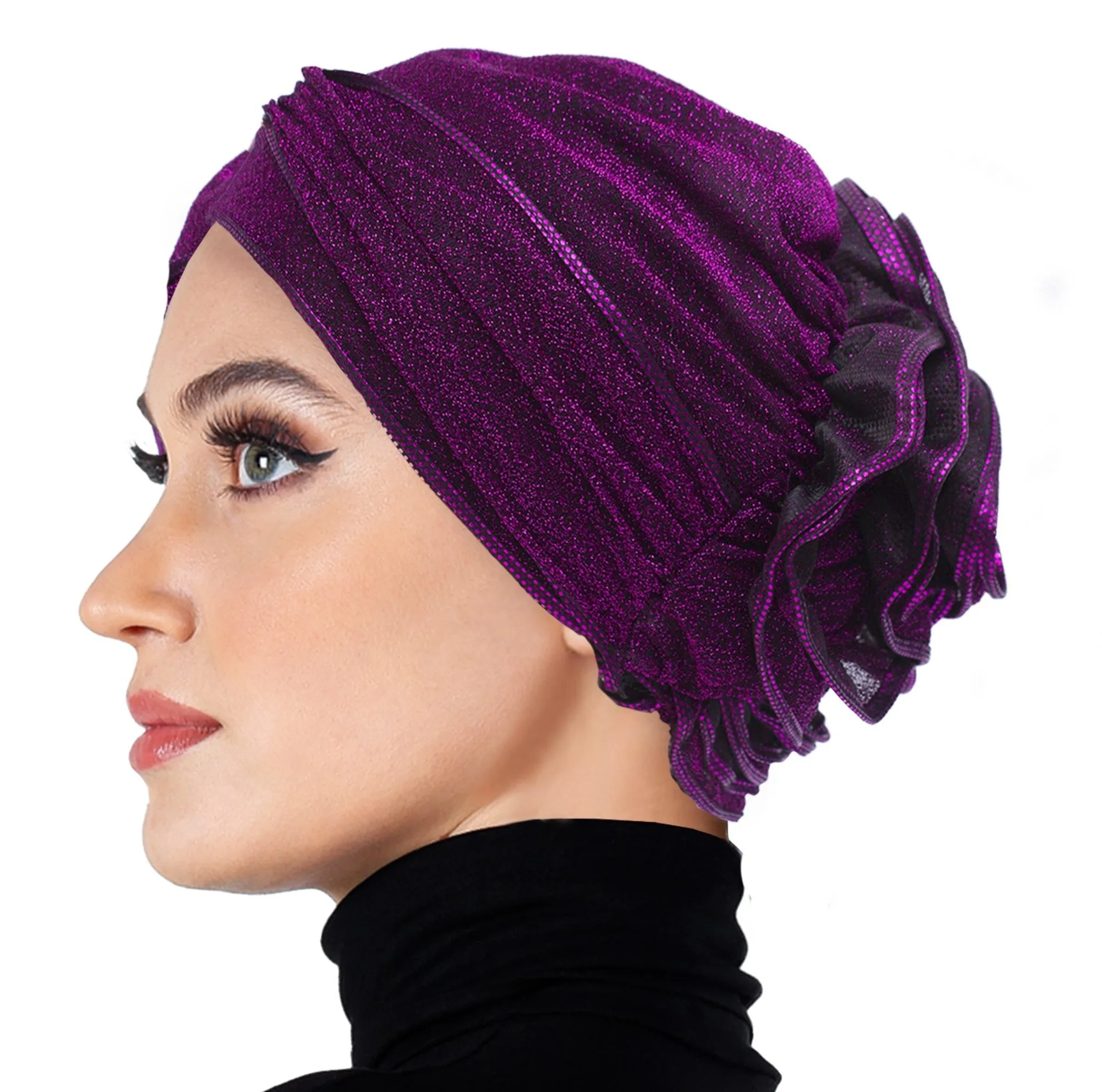 Small Dazzle Hijab Caps available in Purple or Magenta