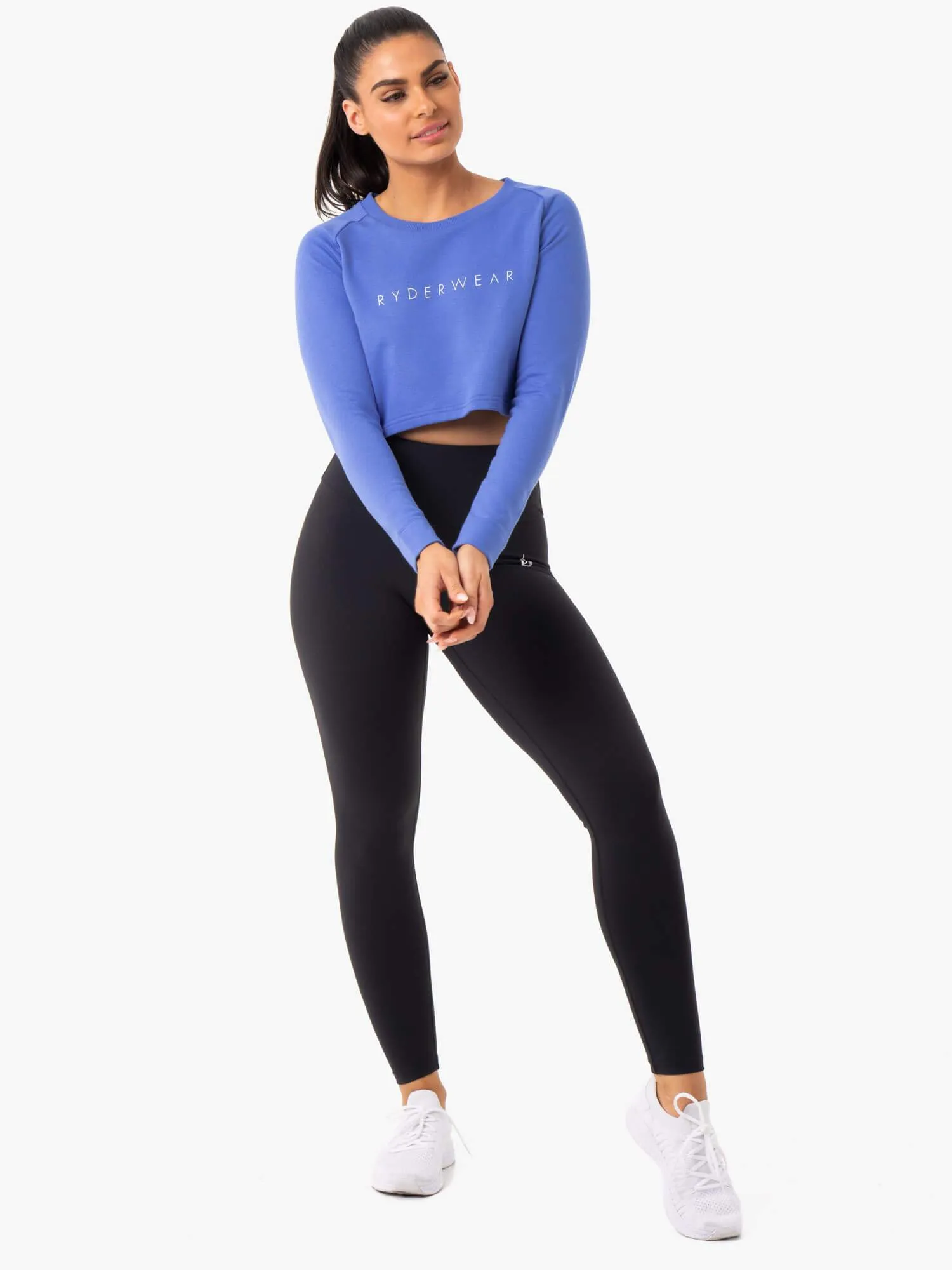 Staples Cropped Sweater - Iris Blue