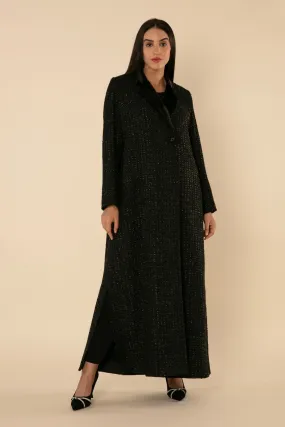 STARDUST WEAVE: BLACK TWEED COAT