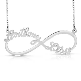 Sterling Silver Two Name Infinity Name Necklace