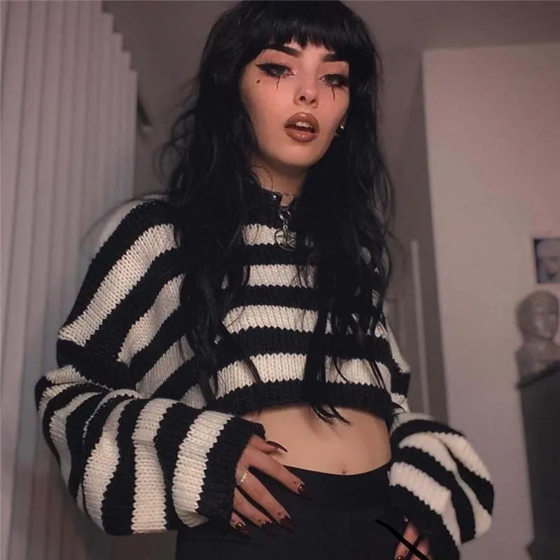 Striped Cropped Sweater