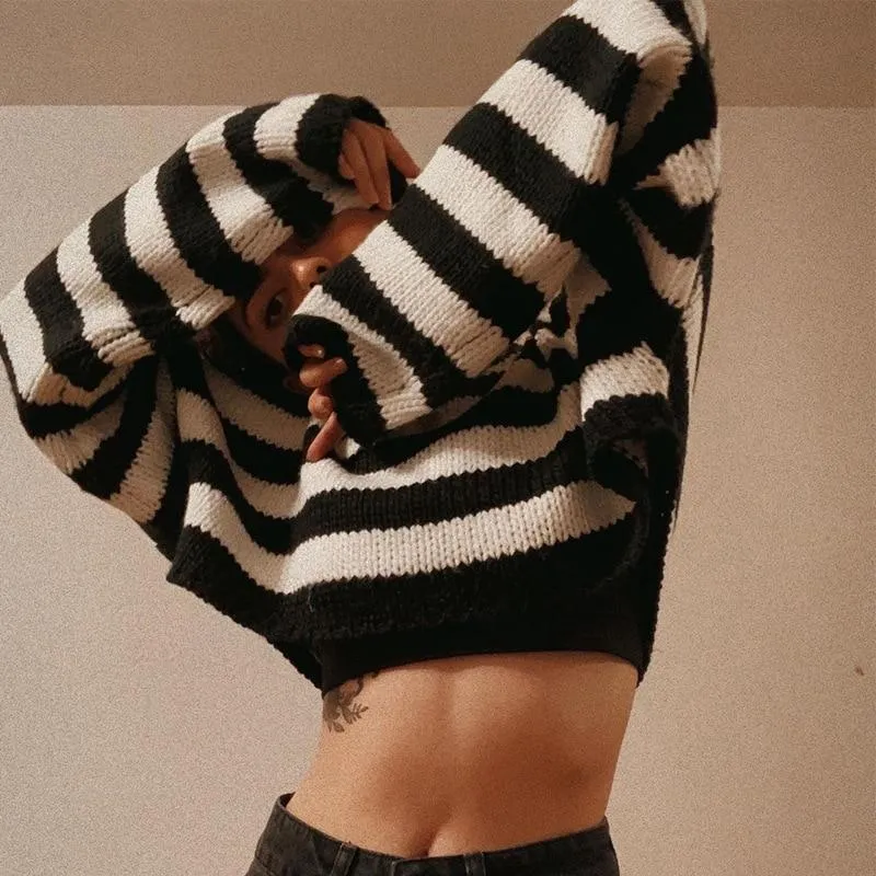 Striped Cropped Sweater