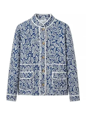 TEEK - Blue Lapel Button Down Cotton Jacket