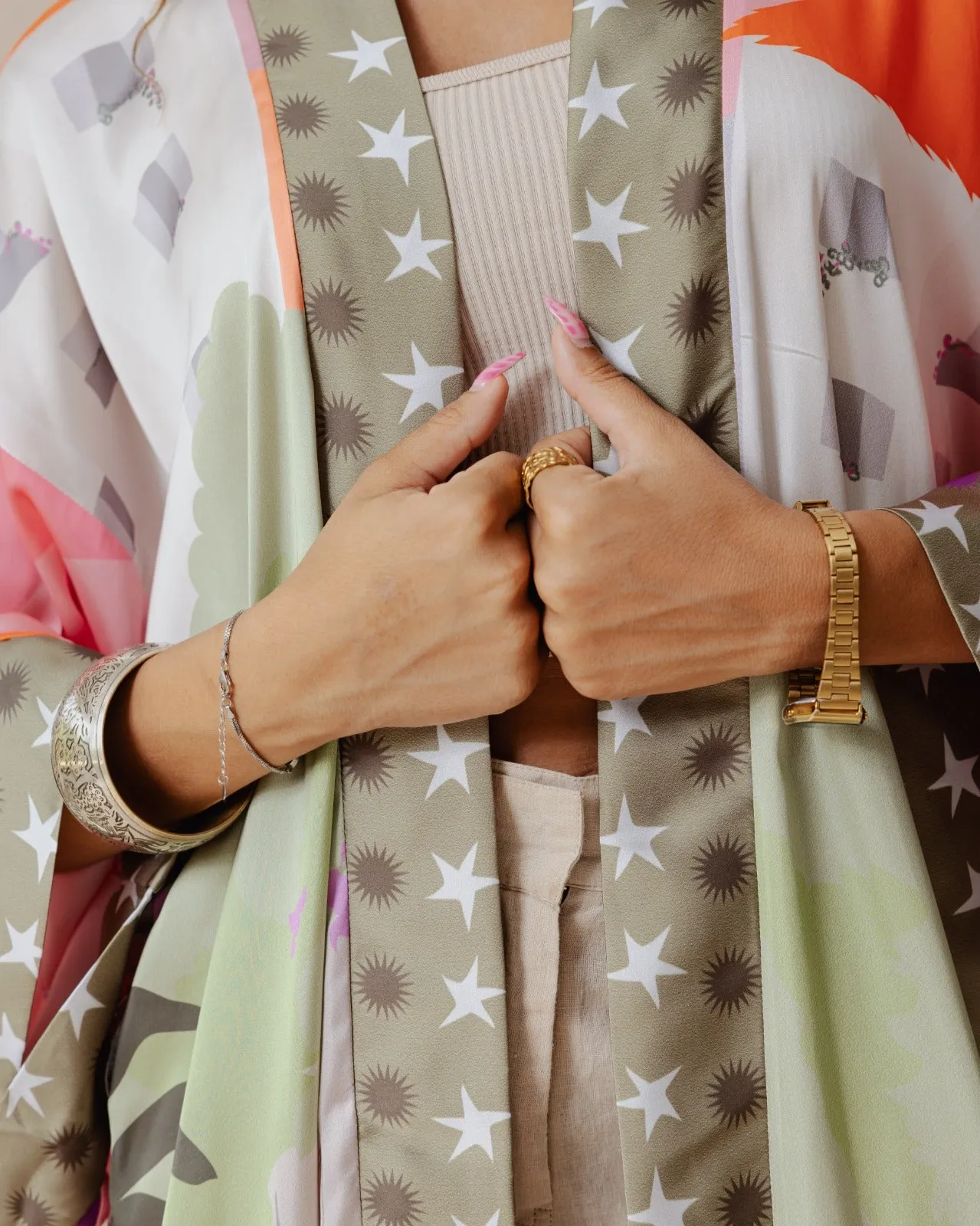 The Valley Satin Kimono Pink