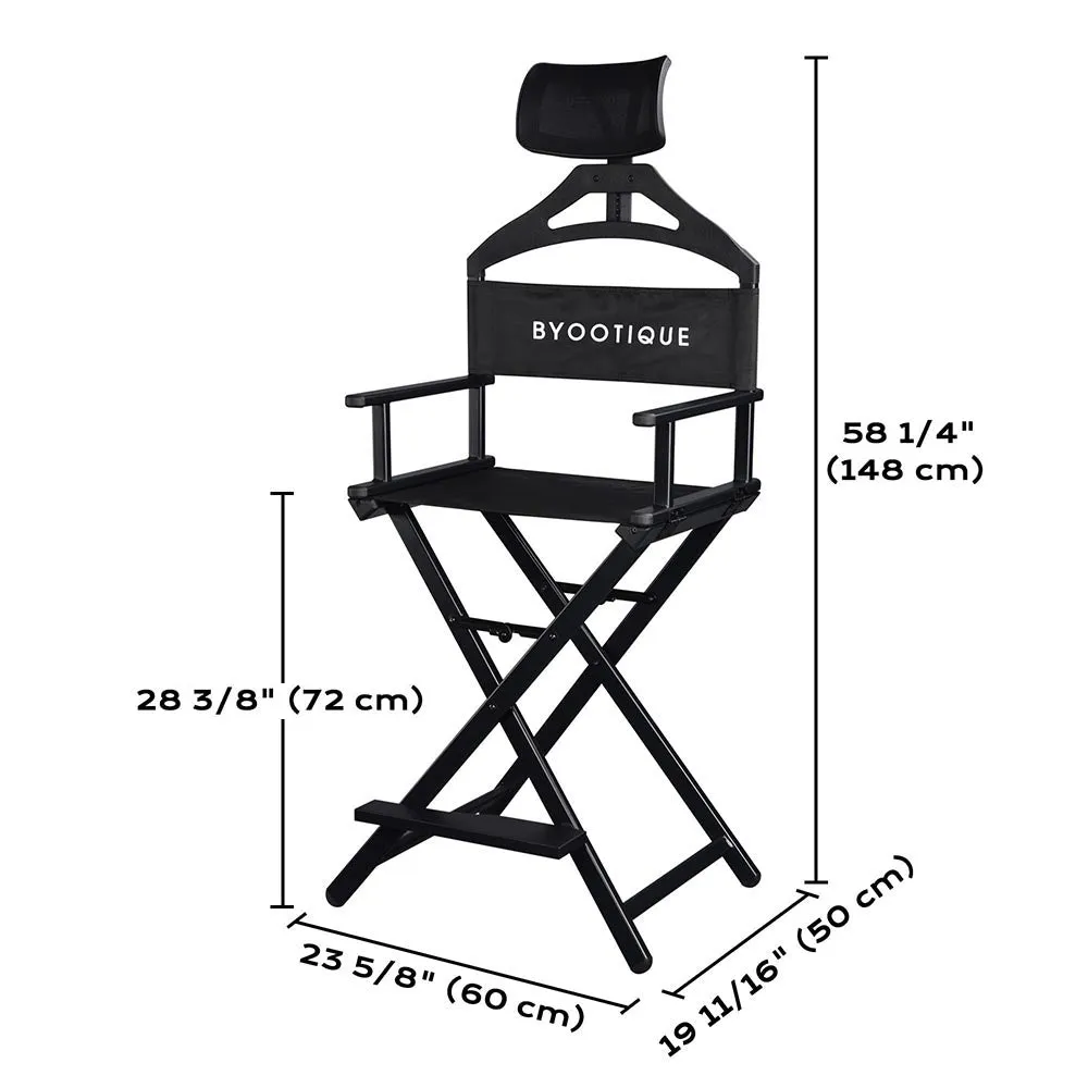 TheLAShop 28" Artist Makeup Chair Tall Directors Chair Adjust Headrest