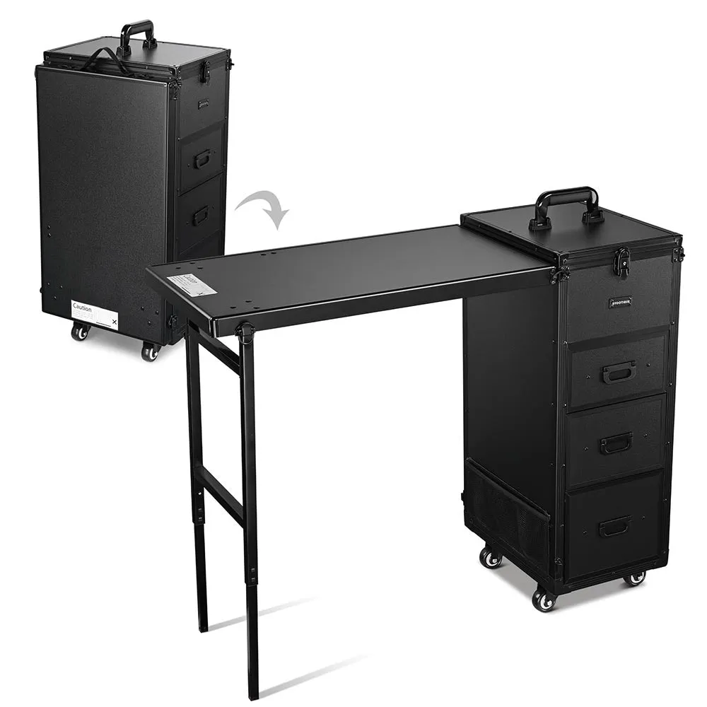 TheLAShop Makeup Station Detachable Nail Tech Table with Slide Drawers