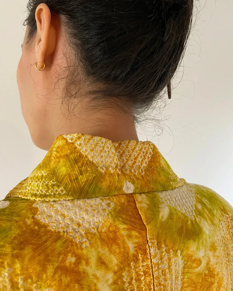 Tortoise Shell Shibori Haori Kimono Jacket