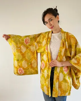 Tortoise Shell Shibori Haori Kimono Jacket