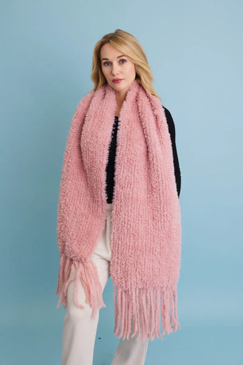 Ultra Soft Boucle Fringe Blanket Scarf