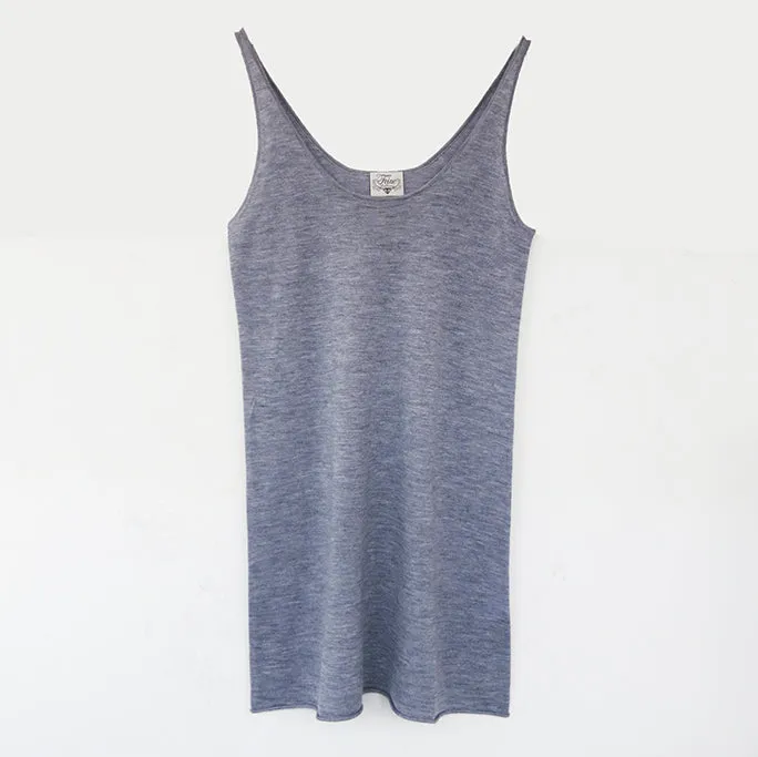 Ultrafine Cashmere Slip Dress in Slate