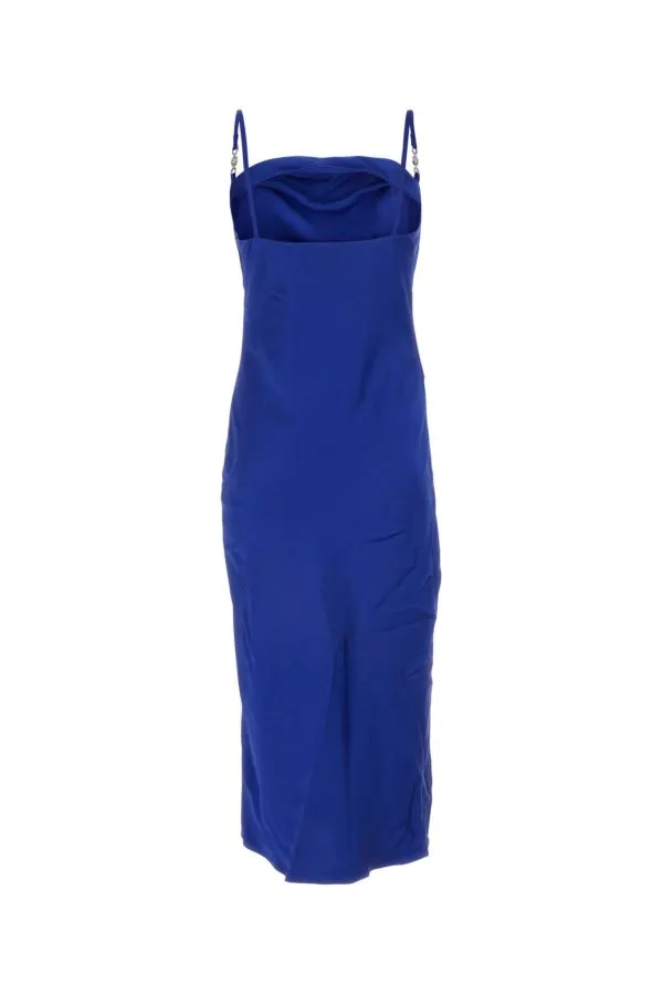 VERSACE | Blue satin slip dress