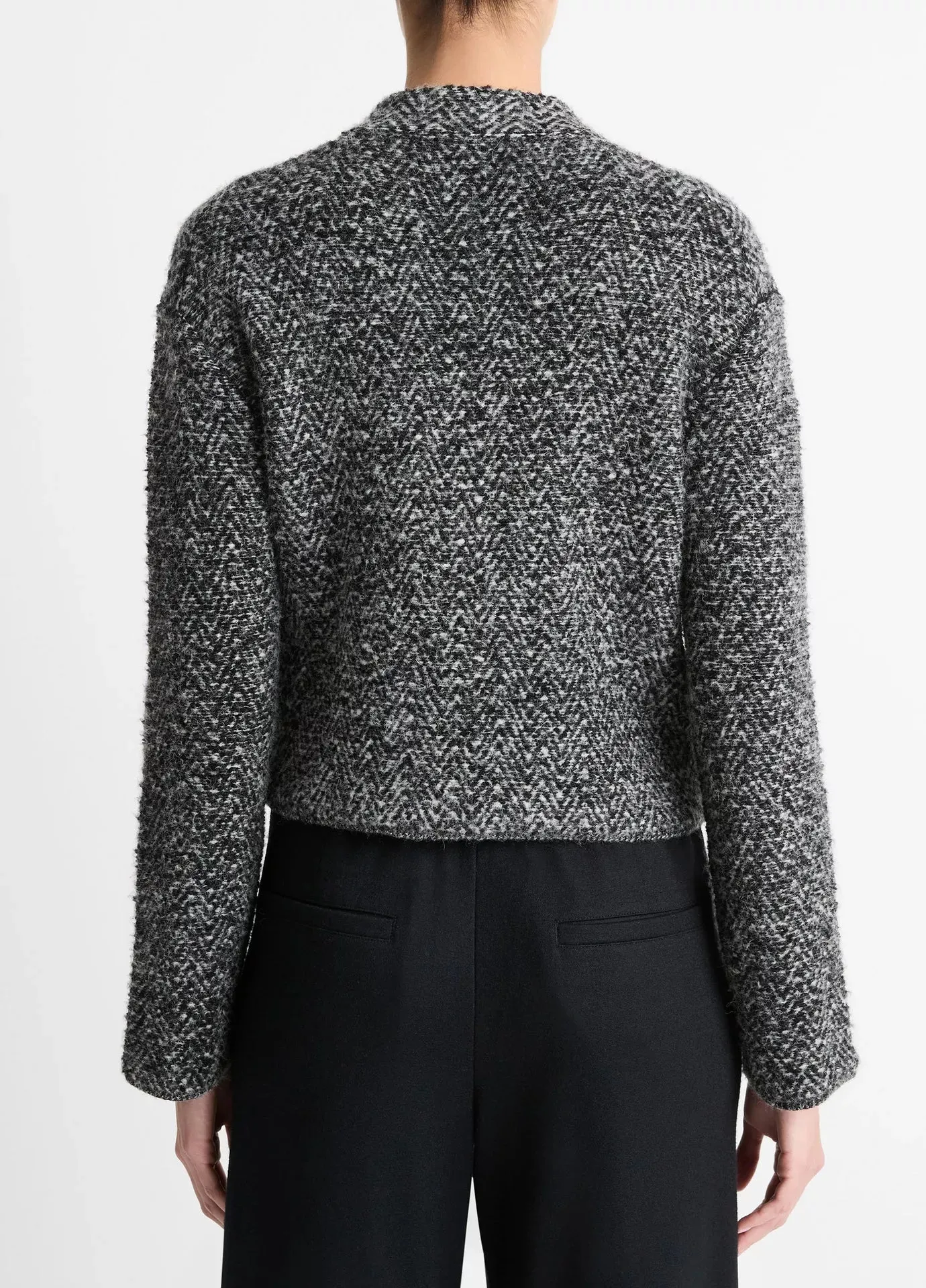 Vince Herringbone Textured Cardi Jacket