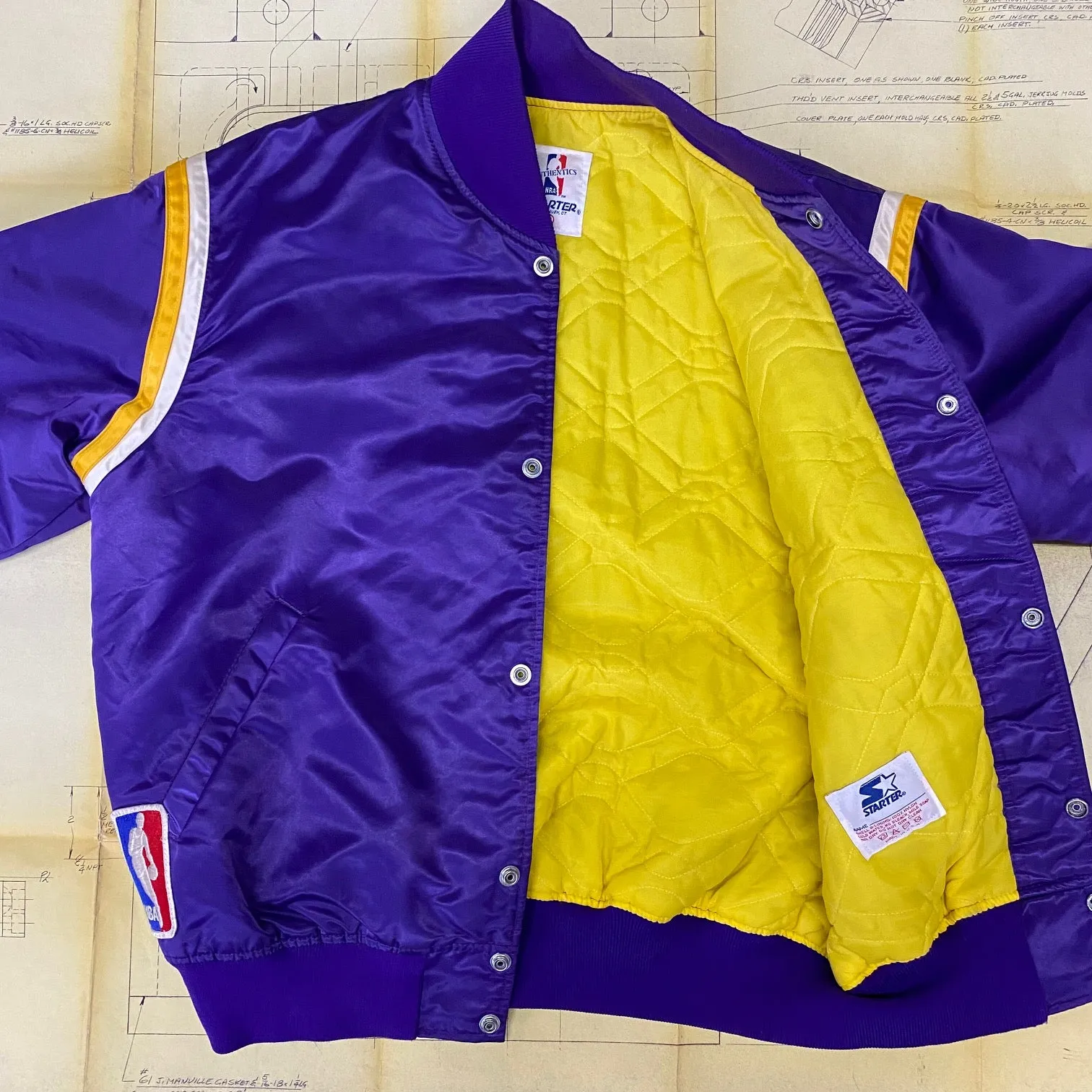 Vintage 80's LA Lakers Satin STARTER Jacket Size: L