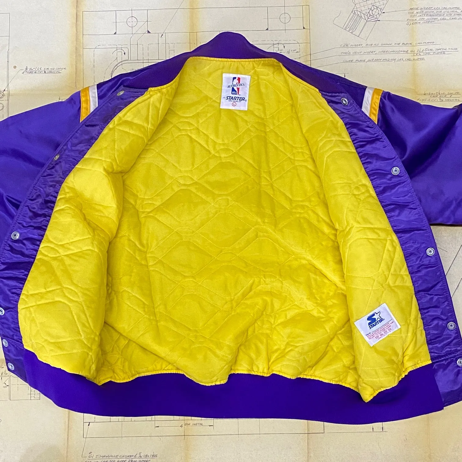 Vintage 80's LA Lakers Satin STARTER Jacket Size: L