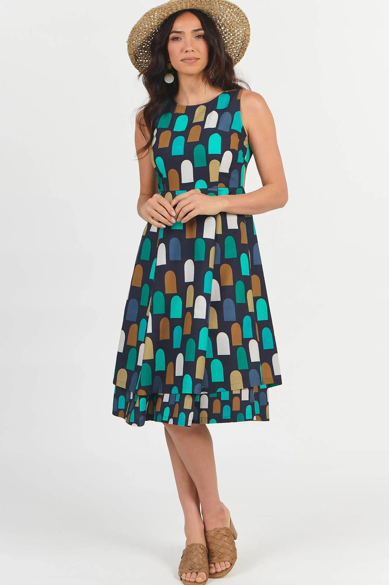 Vivienne Dress Green Geo