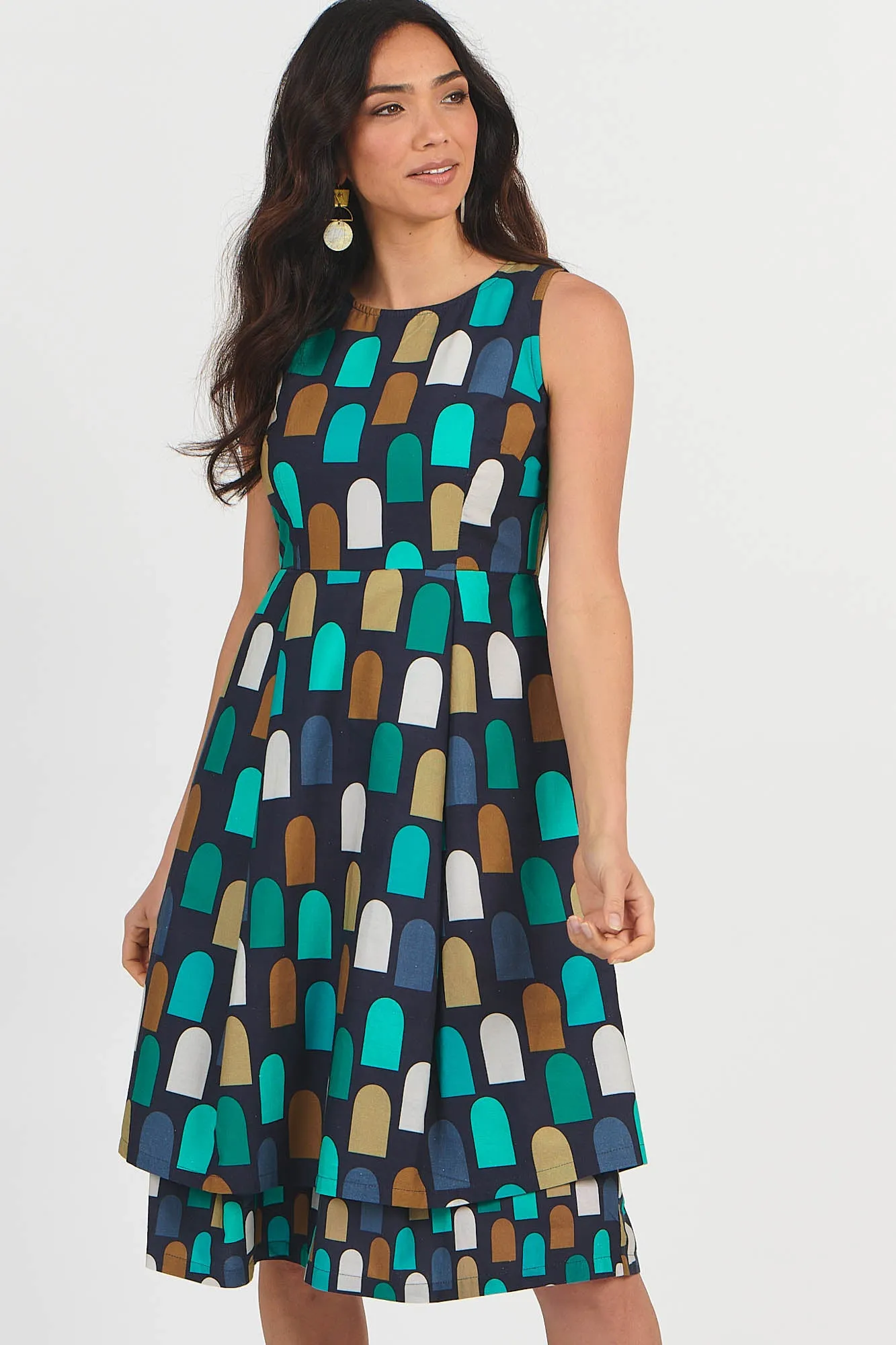 Vivienne Dress Green Geo