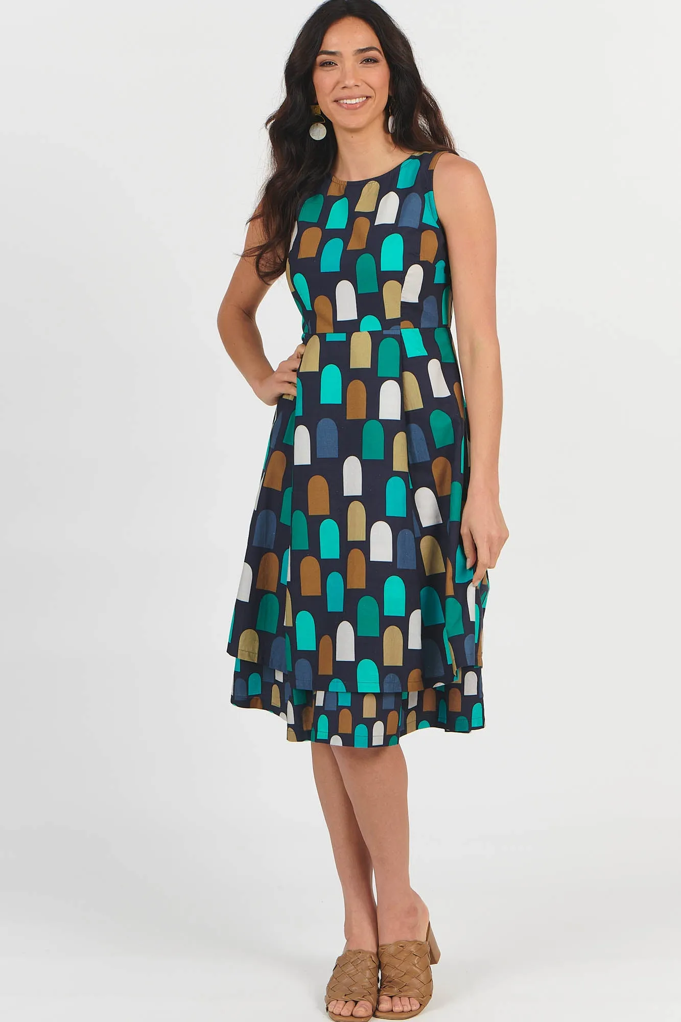 Vivienne Dress Green Geo