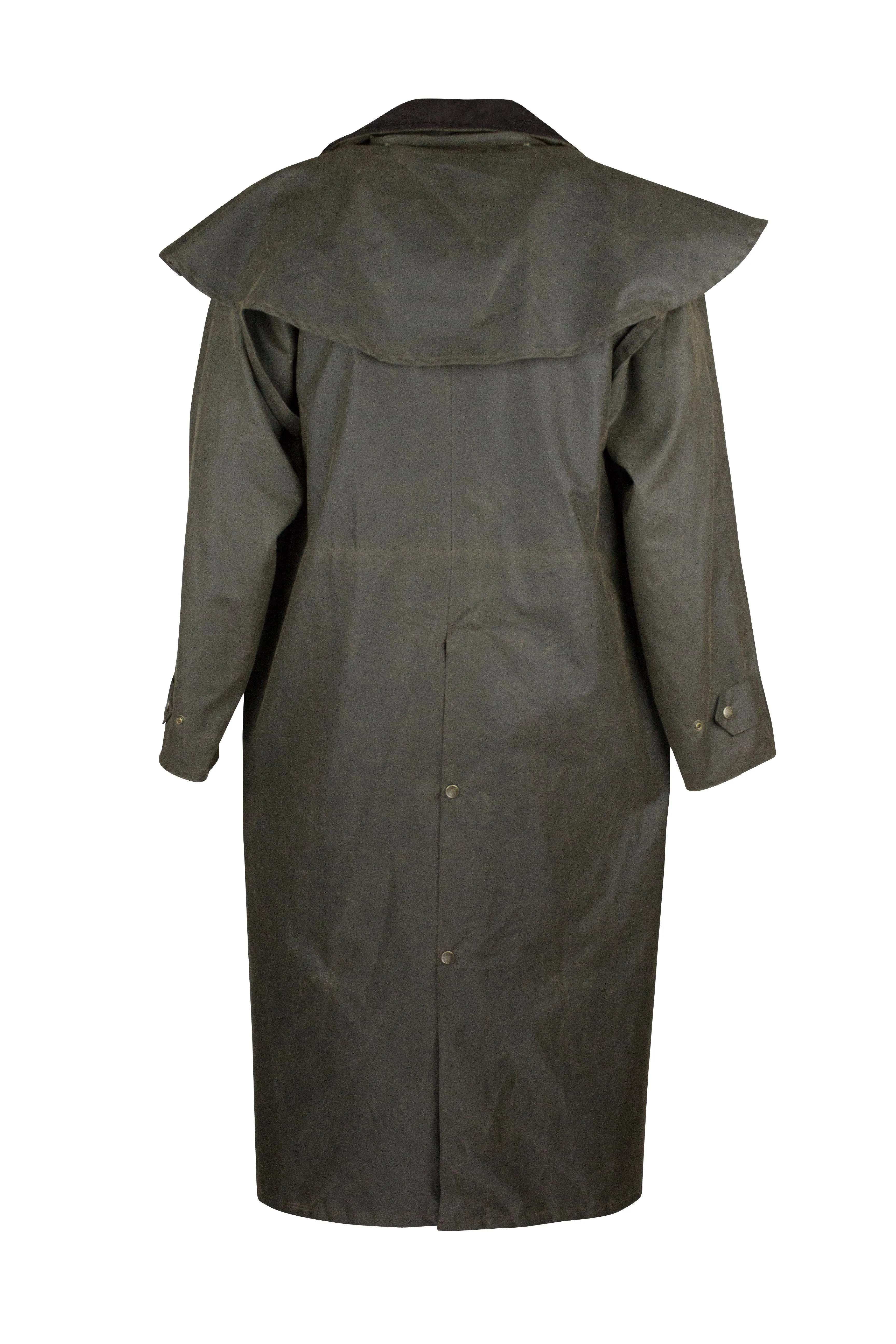 W70 - Deluxe Wax Outback Cape - DARK OLIVE