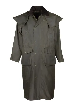 W70 - Deluxe Wax Outback Cape - DARK OLIVE