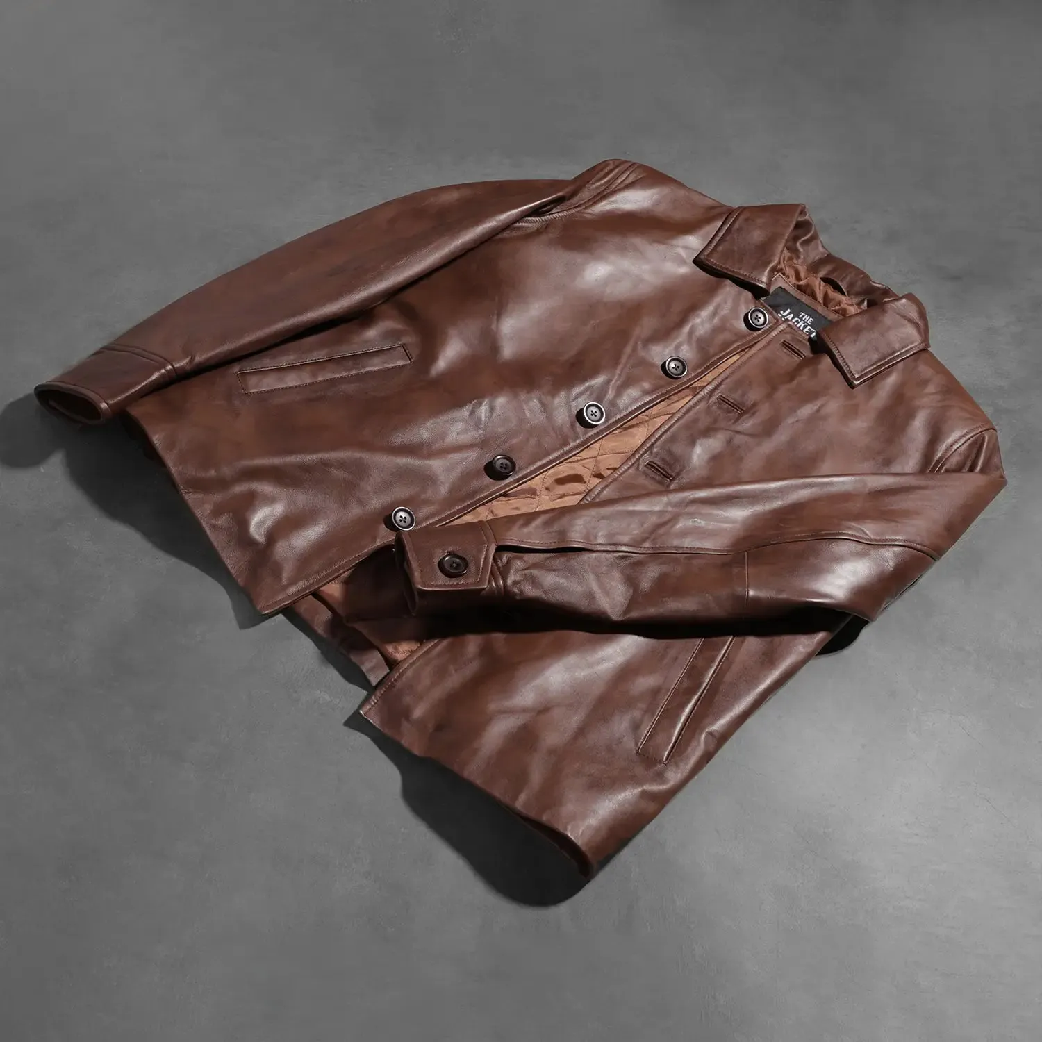 Waffle Brown Leather Jacket