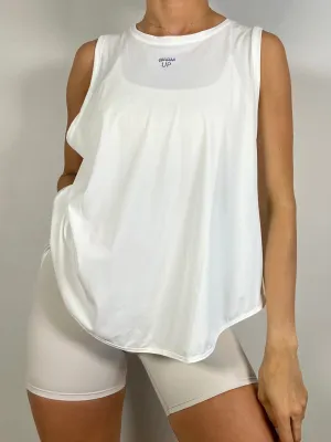 White Activelux Loose Tank top