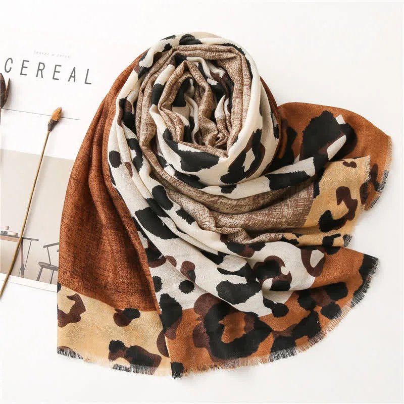 Women's Animal Leopard Printed Large Thin Scarf